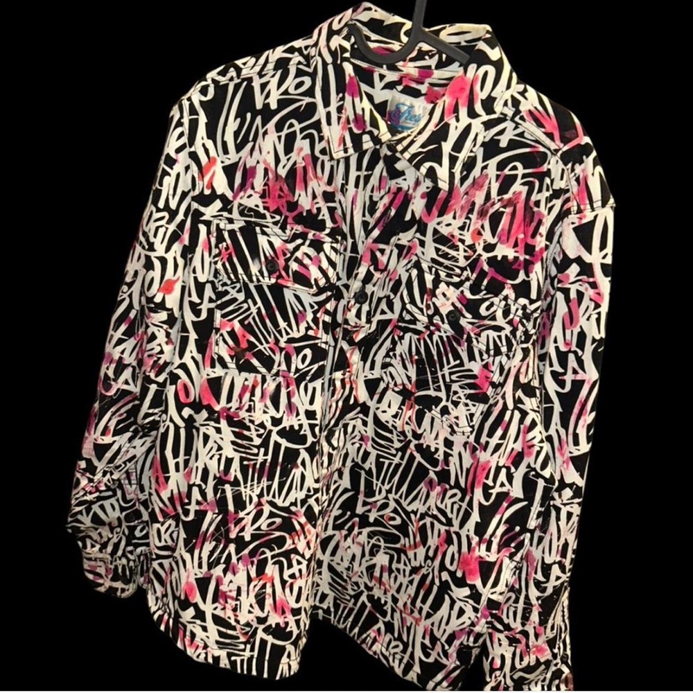 Pink and White Graffiti jacket